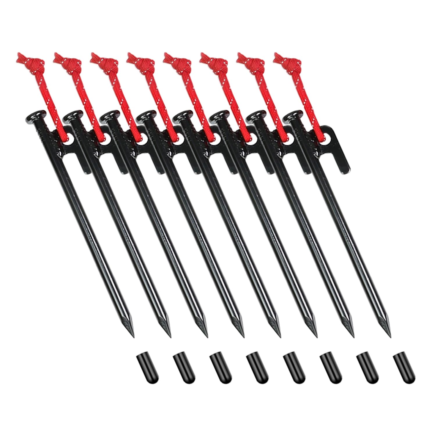 黒い金属製ペグ 8本セット フック付き 28cm Amazon | RiveRock(リバロック) ペグ 強靭 スチールペグ (20cm 25cm